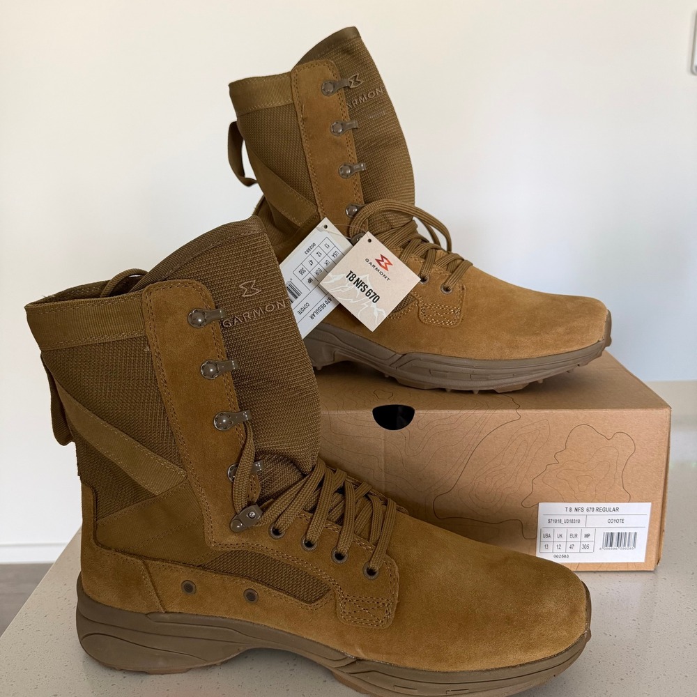 NEW Garmont T8 NFS 670 Tactical Military Boots - Ortholite Insole Coyote - 13